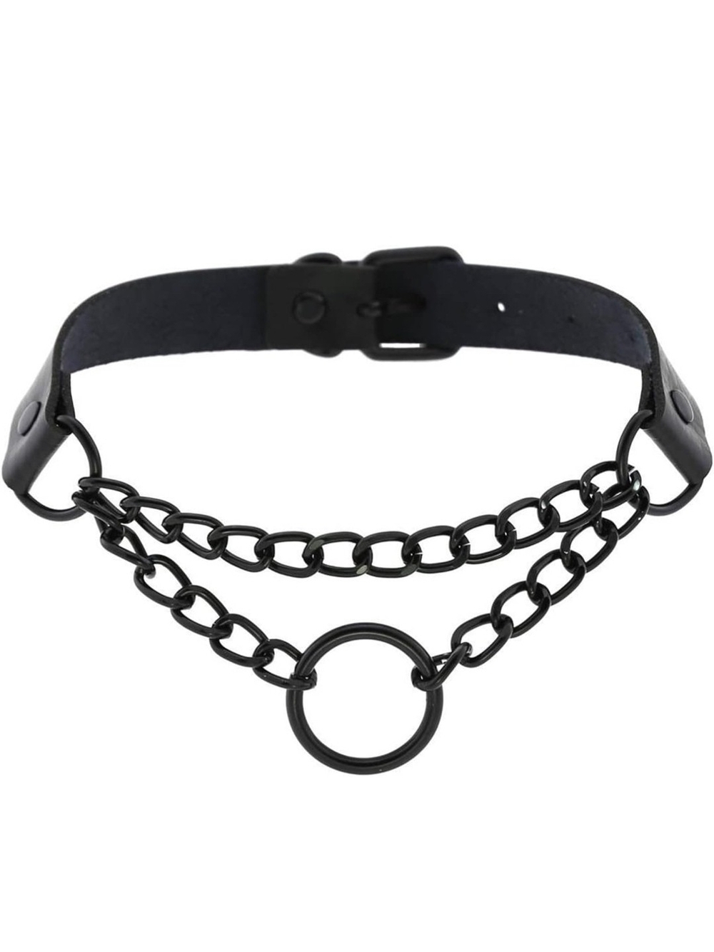 Black Chain O-Ring Choker Goth Punk Grunge Alternative Collar
